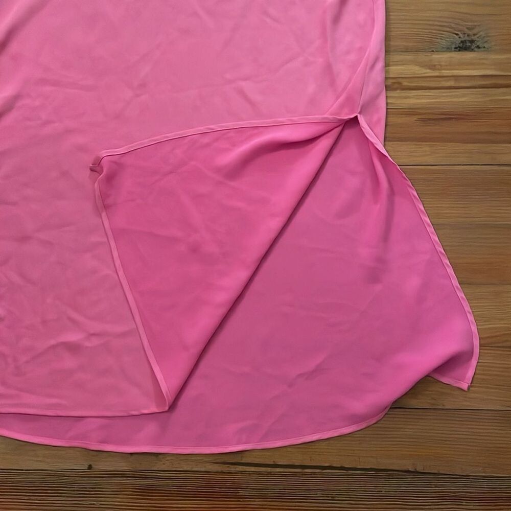 A New Day Hot Pink Pull-On Midi Skirt Womens Size Extra Large Side Slit - Picture 4 of 7